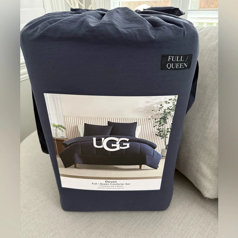UGG NWT Queen Size Devon Comforter Set Navy Color 🔥No offer Item🔥